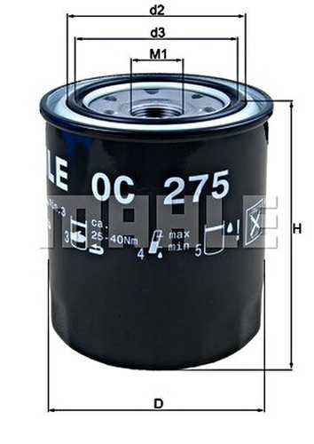 Oil filter mahle fits toyota - filter,